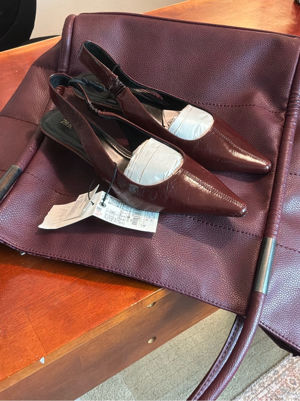 Zara Leather Slingbacks Heels - Picture 9 of 9